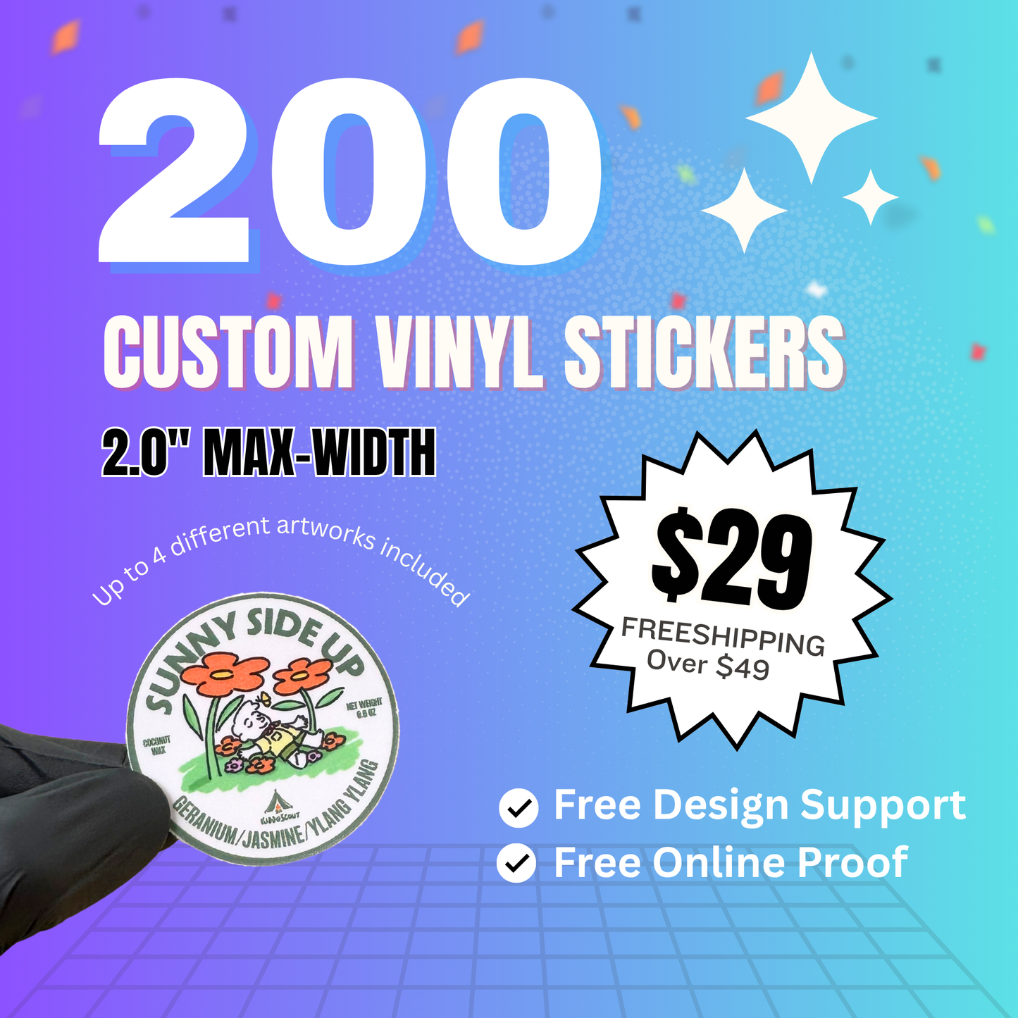 200 Stickers | 2" Custom Vinyl Stickers