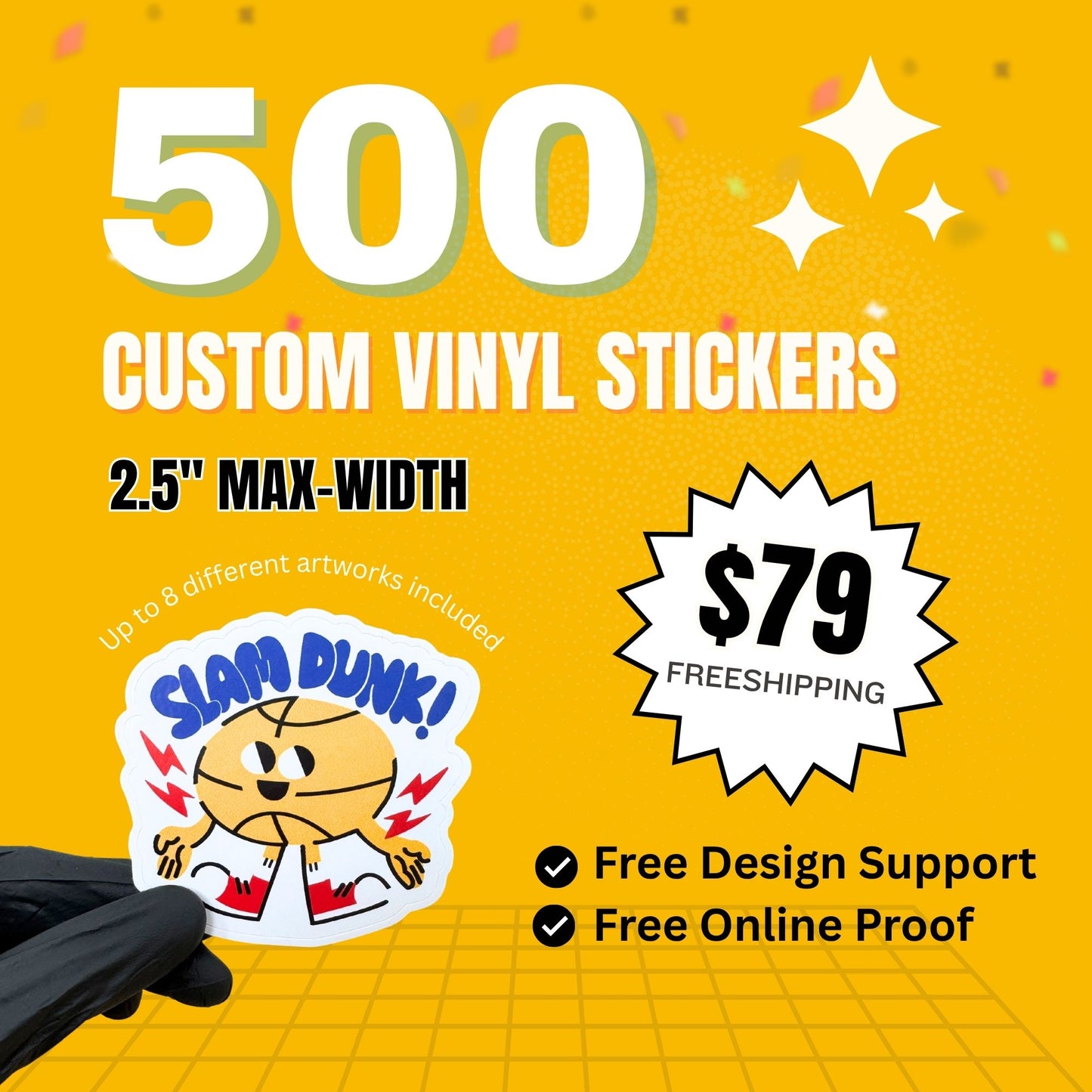500 Stickers | 2.5" Custom Vinyl Stickers