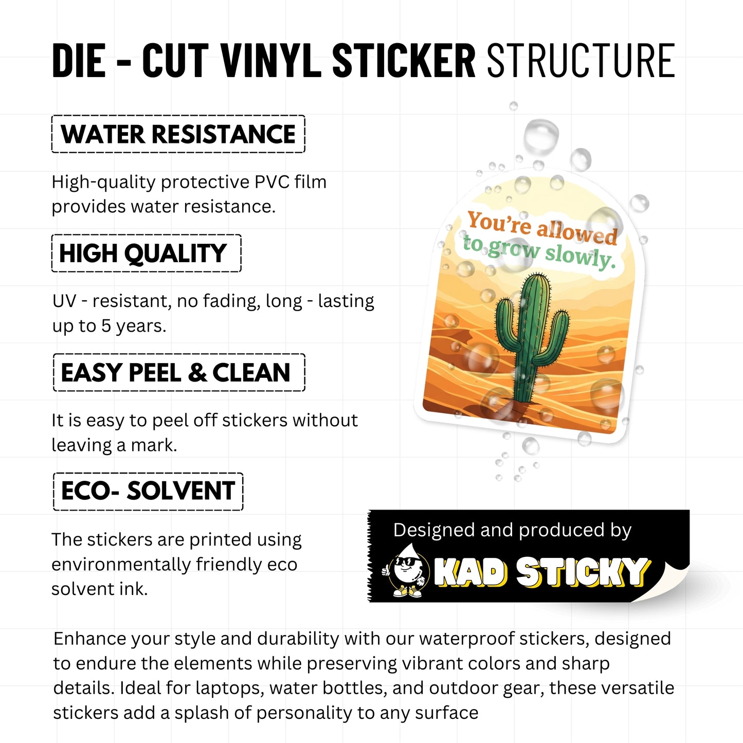 You’re Allowed to Grow Slowly Inspirational Positivity Sticker