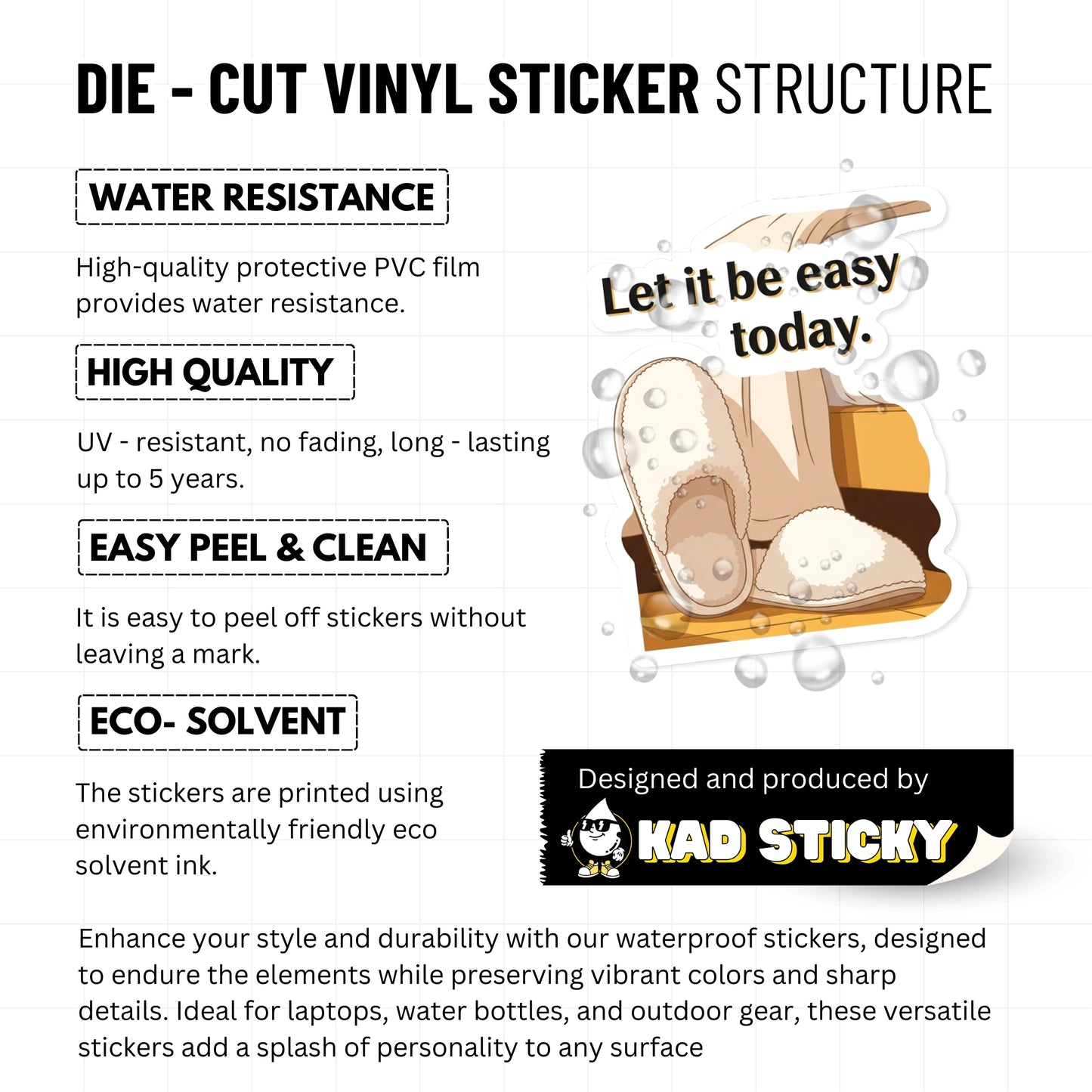 Inspirational Affirmation Sticker - Let It Be Easy Morning Vibes