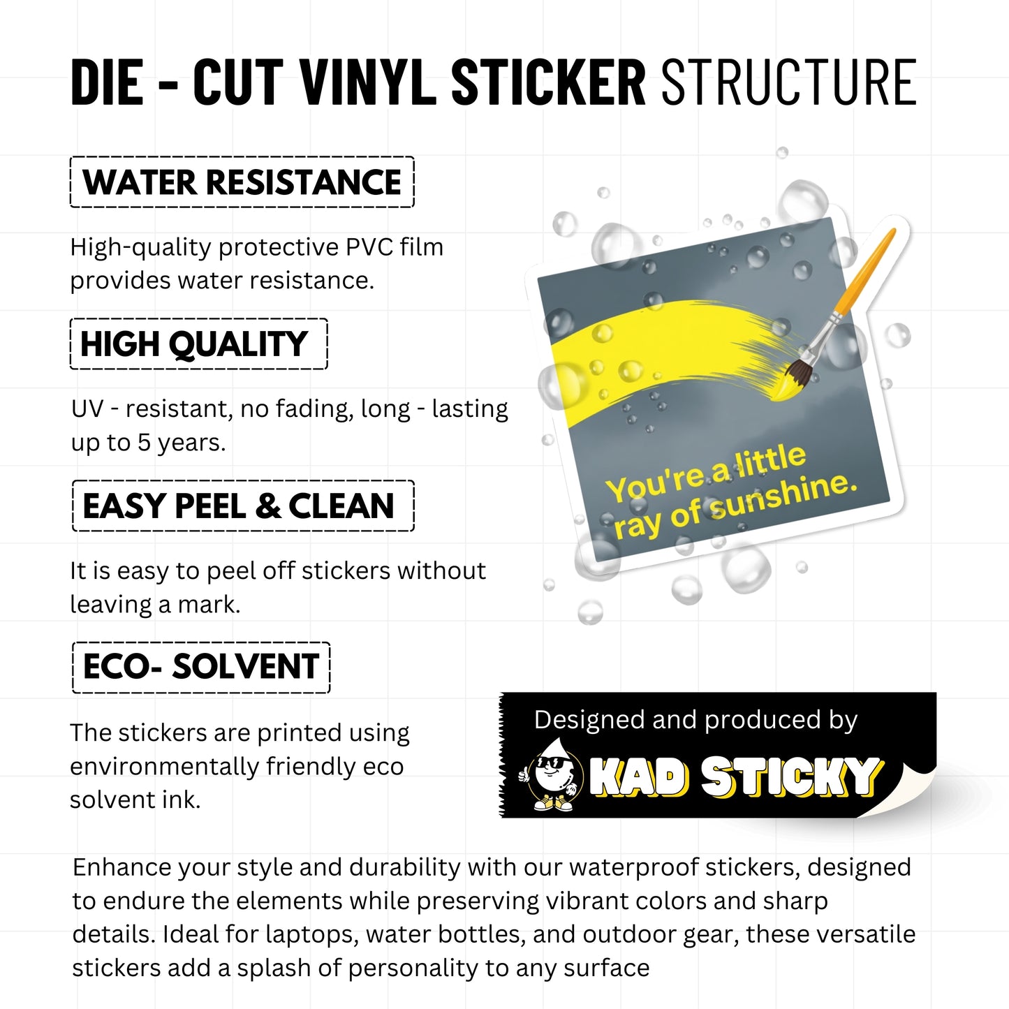 Inspirational Sunshine Sticker - You’re a Little Ray of Sunshine