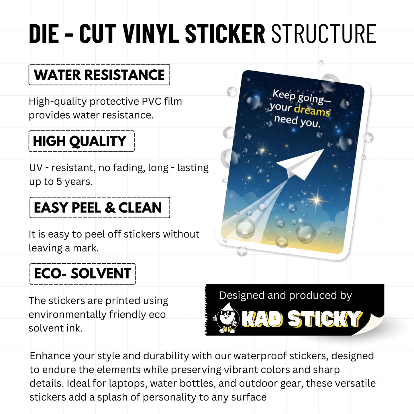 Keep Going Inspirational Affirmation Sticker - Dreamy Starry Sky Decal