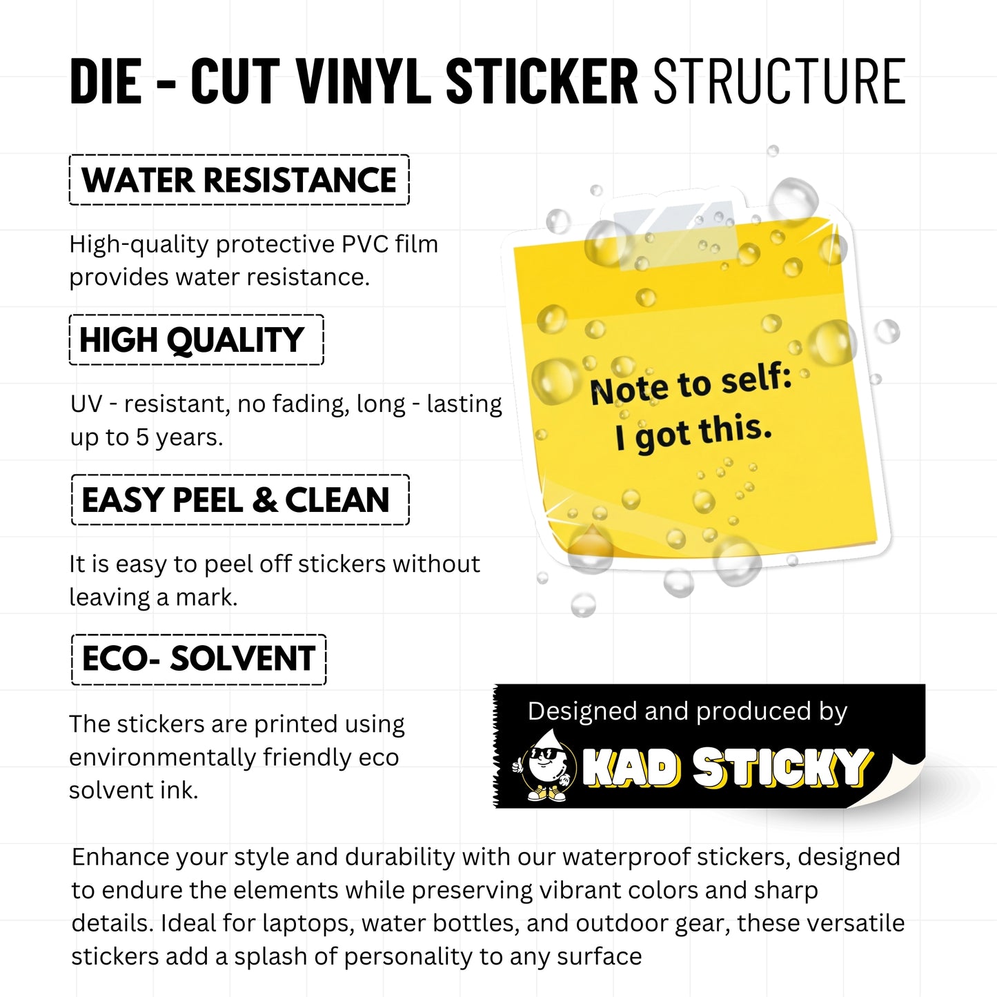 Inspirational Affirmation Sticker - Note To Self I Got This Vinyl Decal