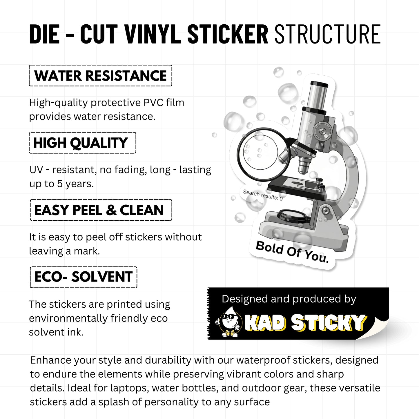 Bold Of You Sarcastic Quote Sticker - Microscope Minimalist Decal