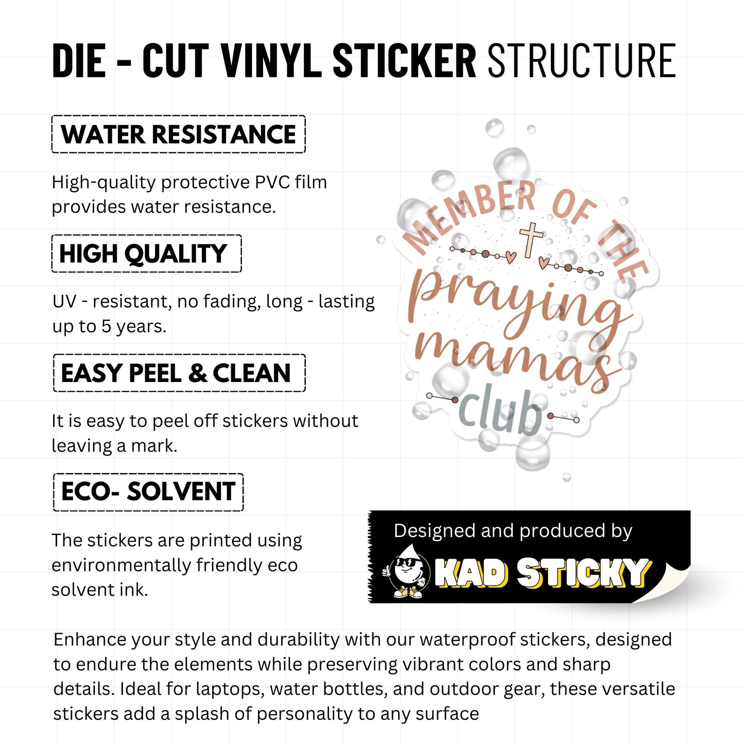 Member of the Praying Mamas Club Sticker - Pastel Faith Decal