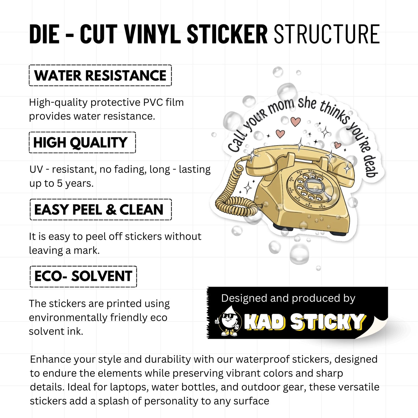 Funny Mom Sticker - Call Your Mom She Thinks You’re Dead