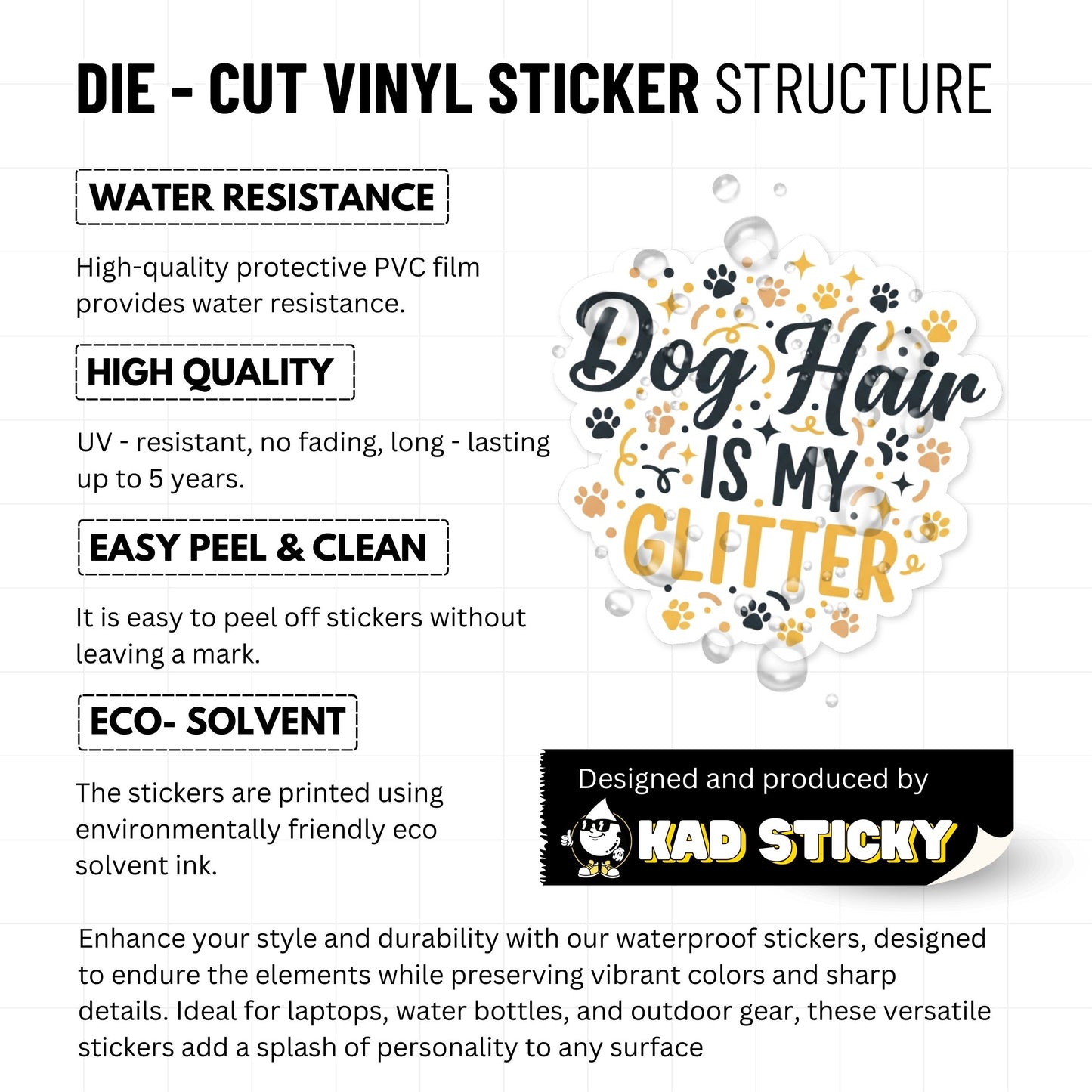 Dog Hair Is My Glitter Sticker - Funny Dog Mom Vinyl Decal