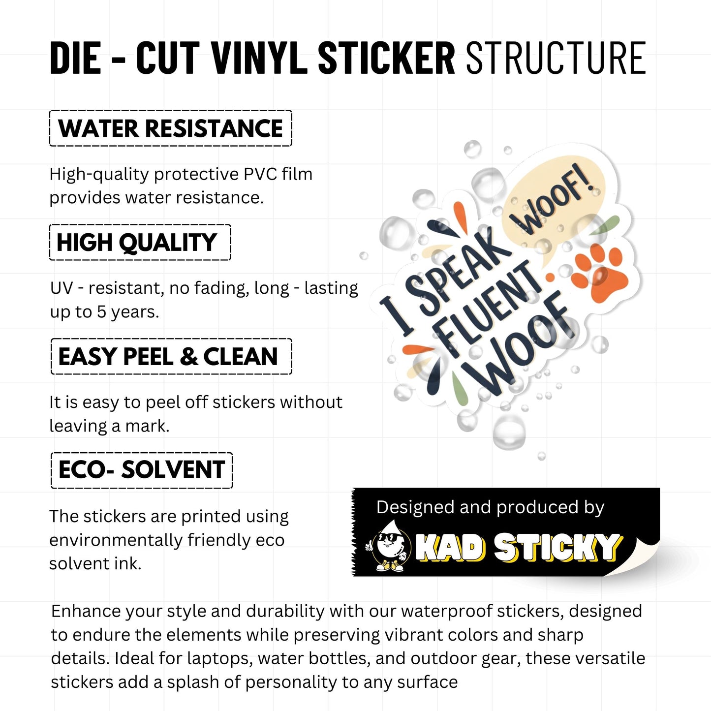 I Speak Fluent Woof Dog Lover Sticker - Funny Pet Parent Decal