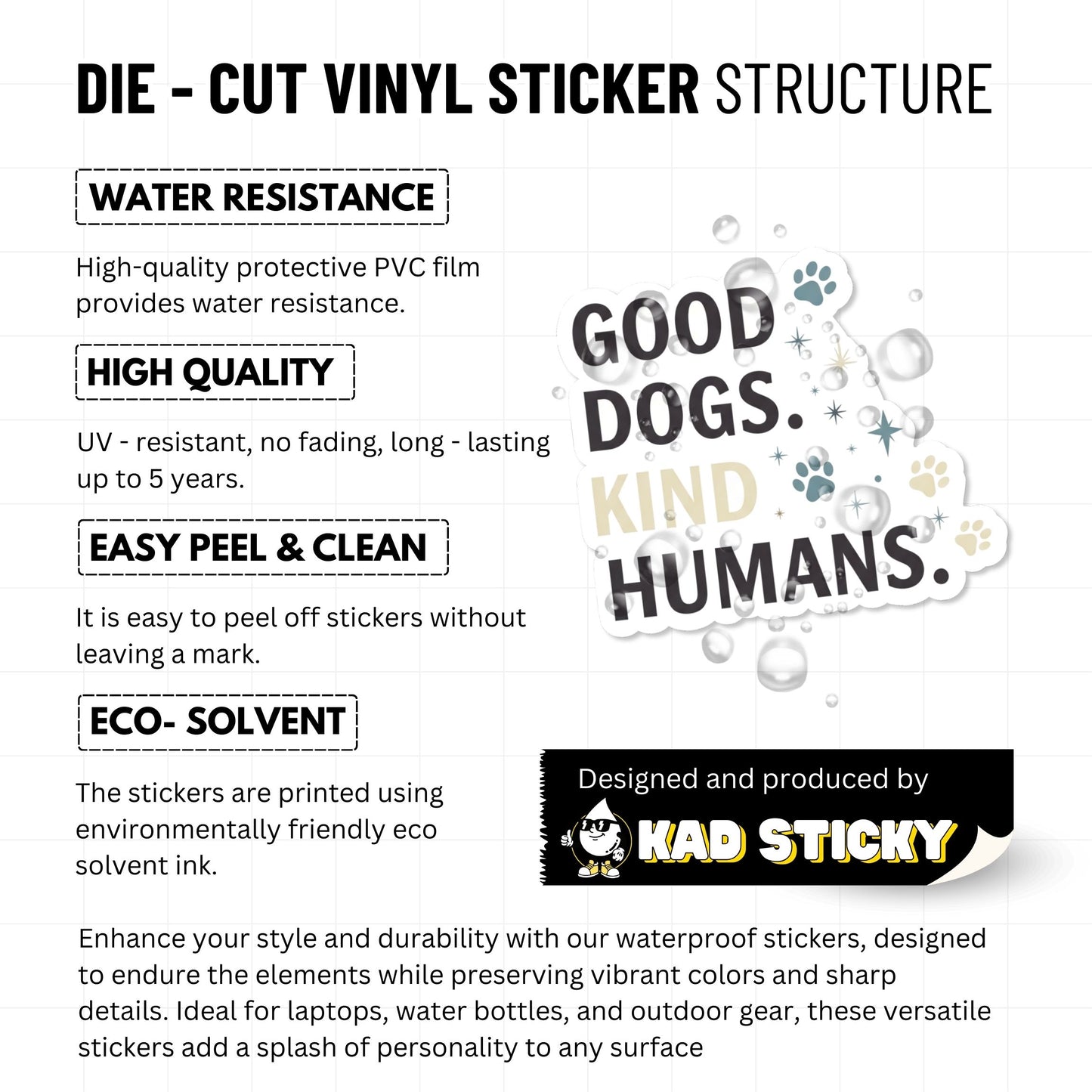 Good Dogs Kind Humans Sticker - Modern Minimalist Dog Mom Decal