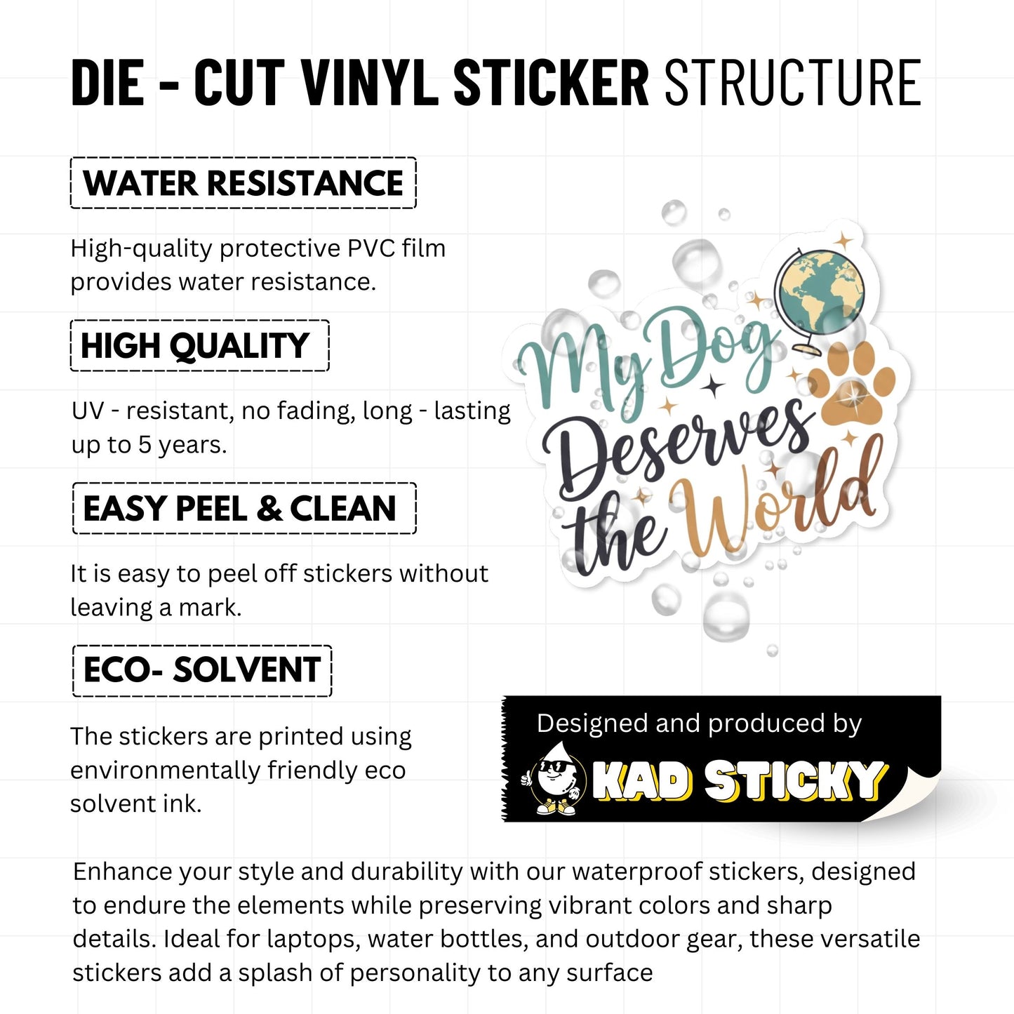 My Dog Deserves the World Pet Parent Sticker - Soft Script Decal