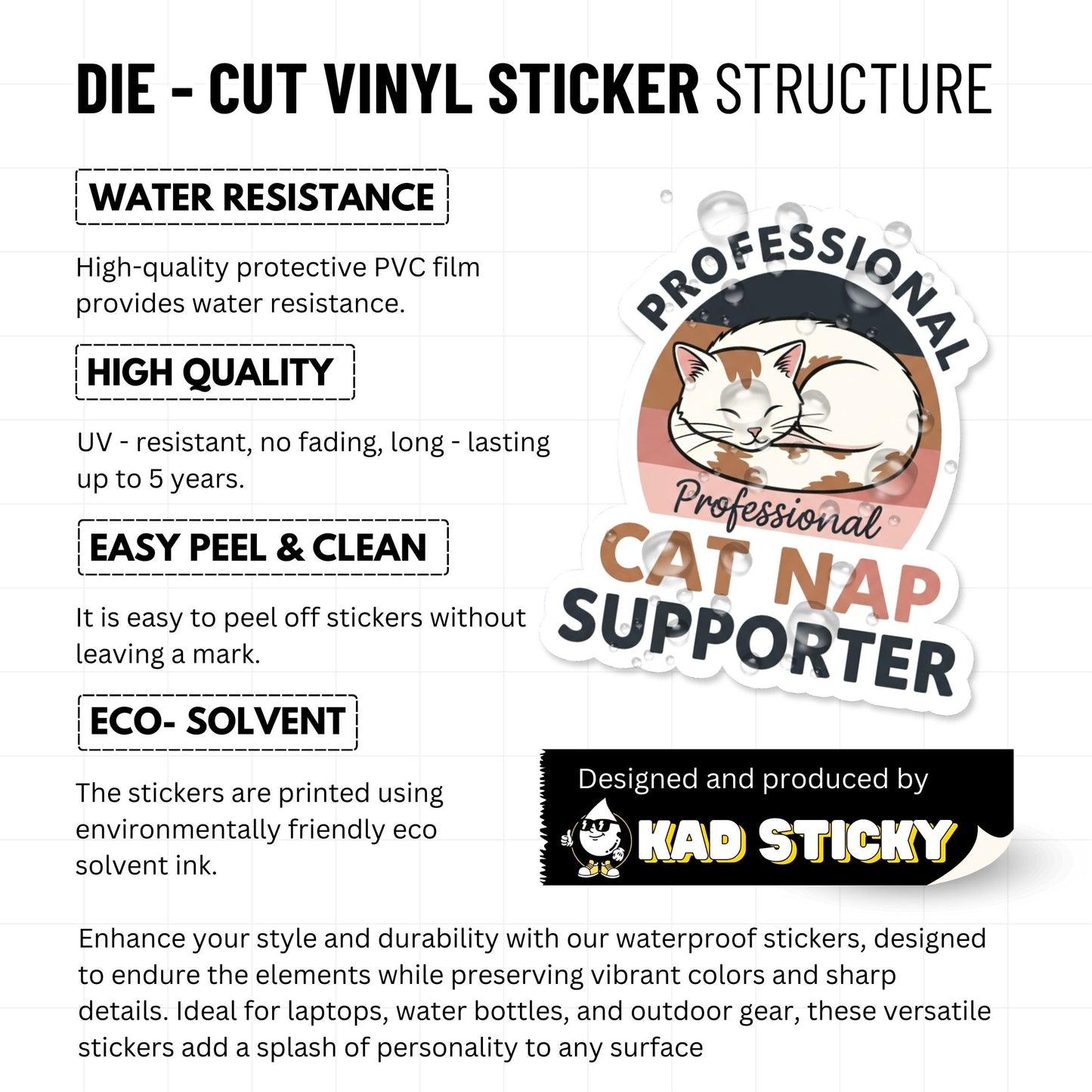 Funny Cat Sticker - Professional Cat Nap Supporter Badge