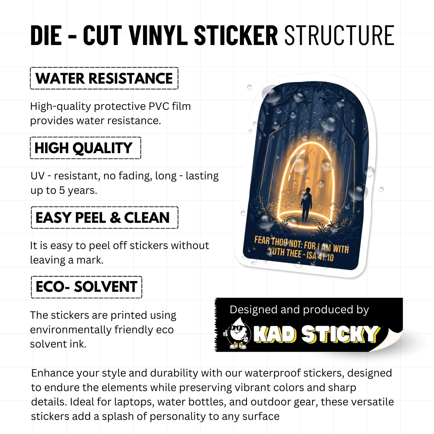 Isaiah 41 10 Sticker - Fear Not Forest Christian Vinyl