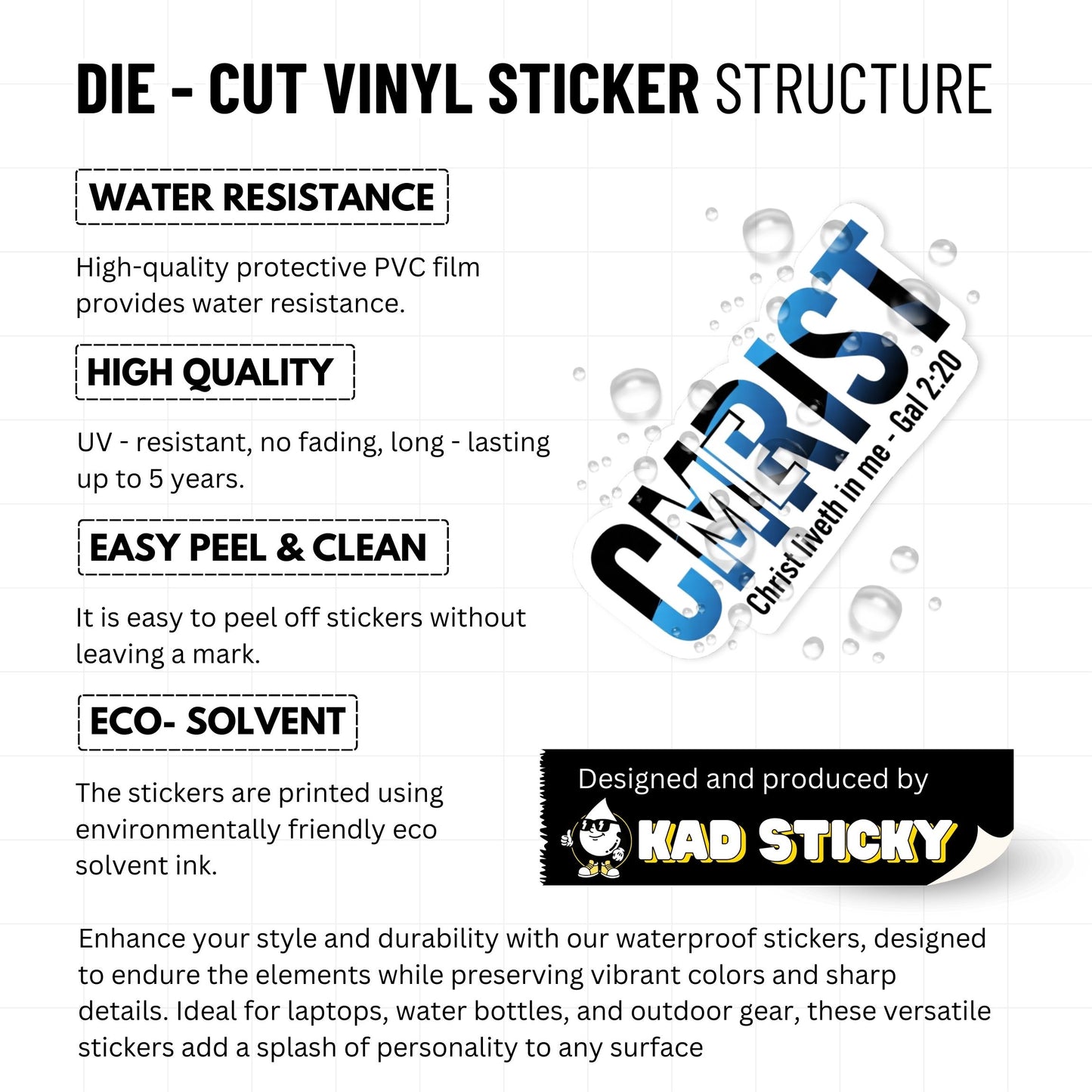 Christian Bible Verse Sticker - Christ Liveth in Me Galatians 2:20