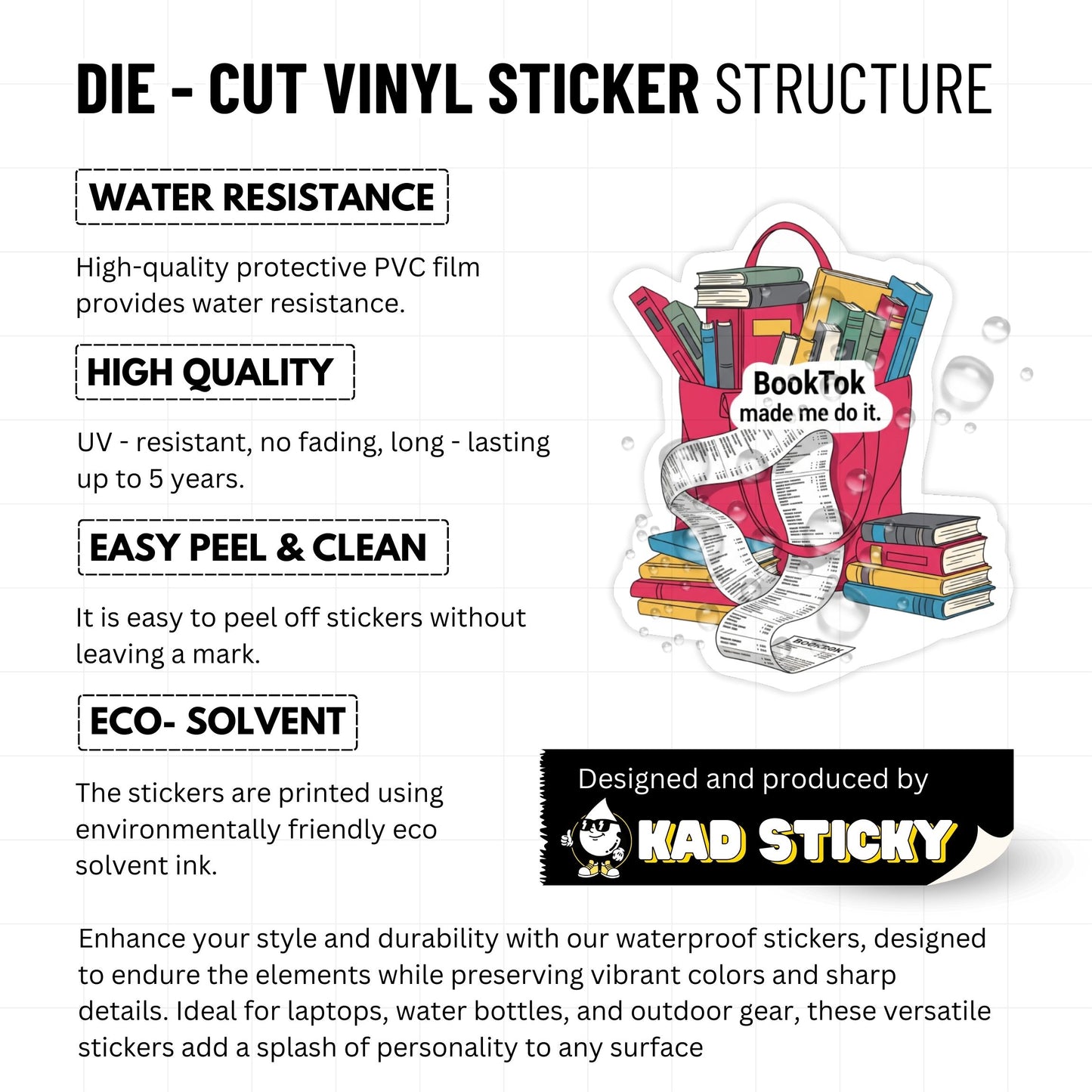 BookTok Made Me Do It Sticker - Trendy Reader Aesthetic Vinyl