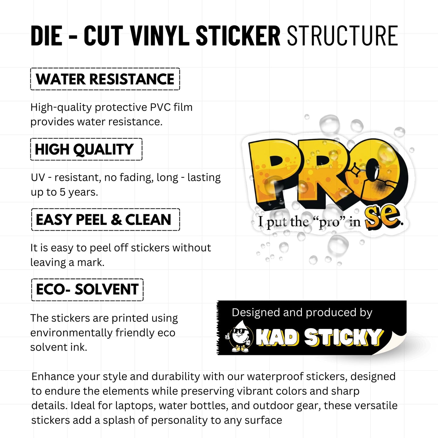 I Put the Pro in Prose Bookish Sticker - Literary Pride Vinyl Decal