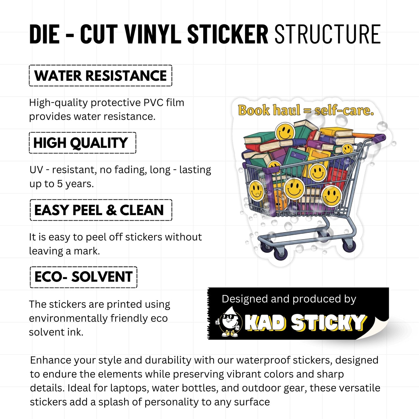 Book Lover Sticker - Book Haul = Self-Care Pop Art Decal