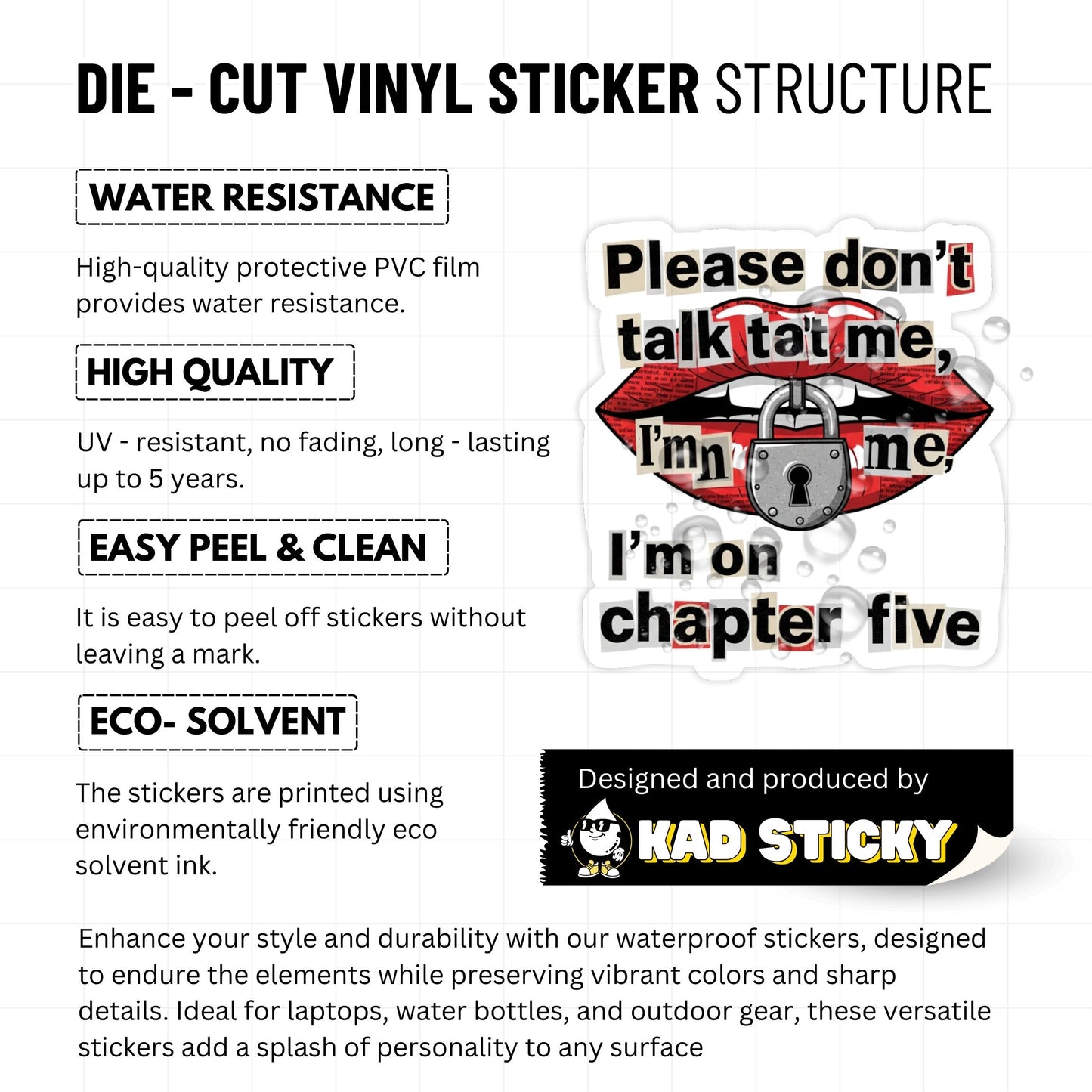 Book Lover Sticker - Please Don't Talk to Me Chapter Five Vinyl