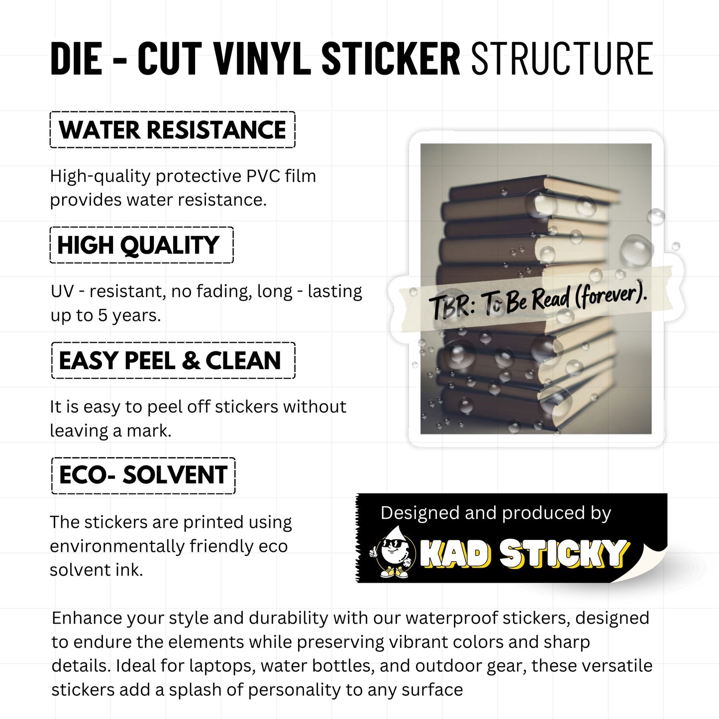 TBR To Be Read Forever Sticker - Book Lover Zine Aesthetic Matte