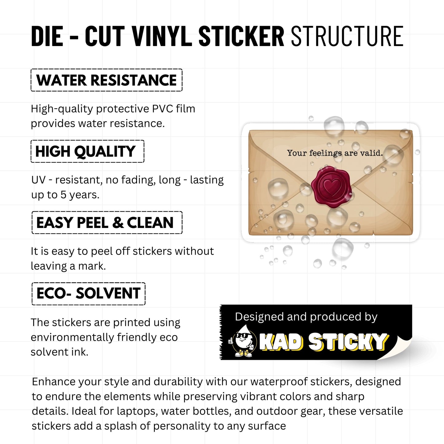 Your Feelings Are Valid Mental Health Awareness Sticker - Matte Vinyl