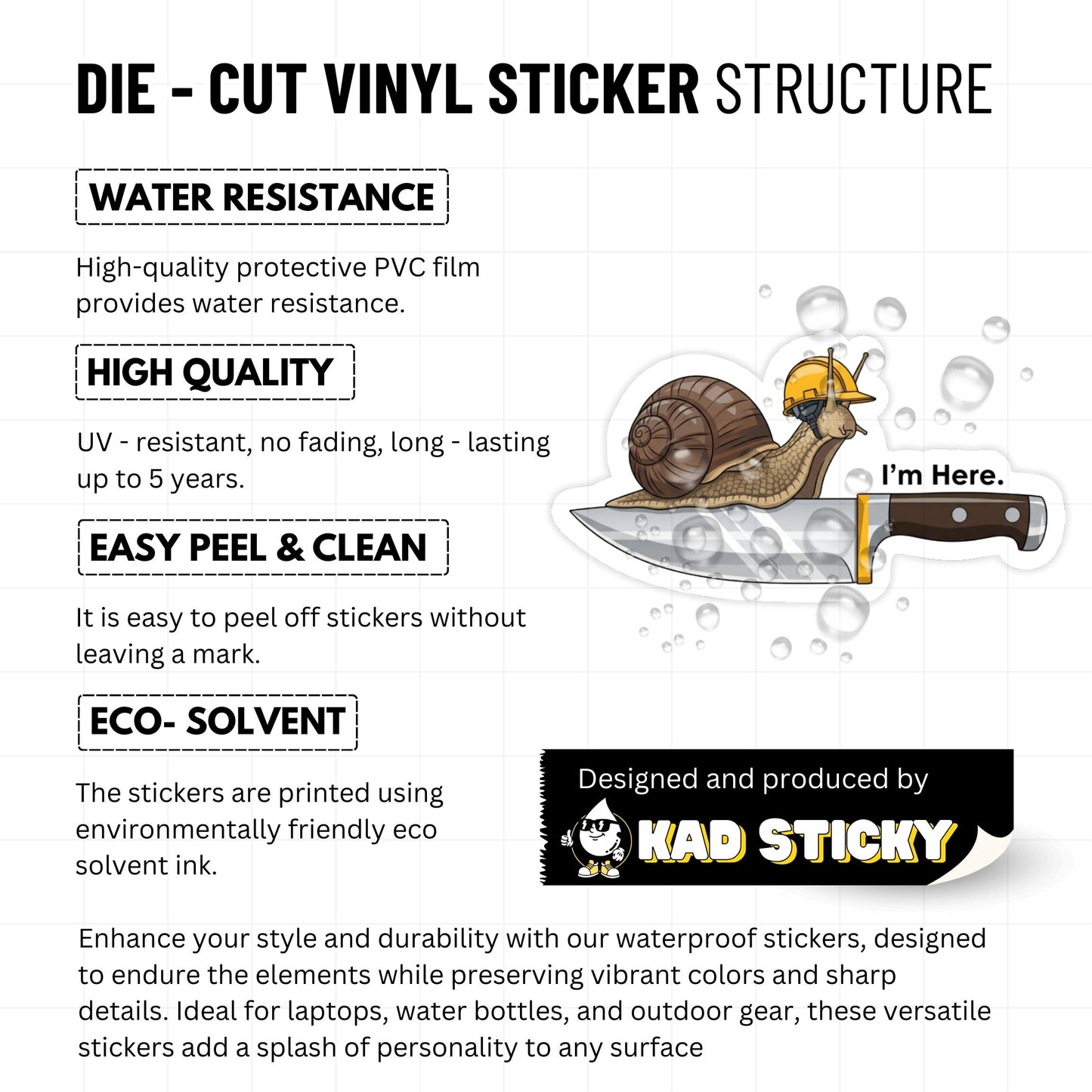 Mental Health Resilience Sticker - Showing Up Anyway Snail Vinyl