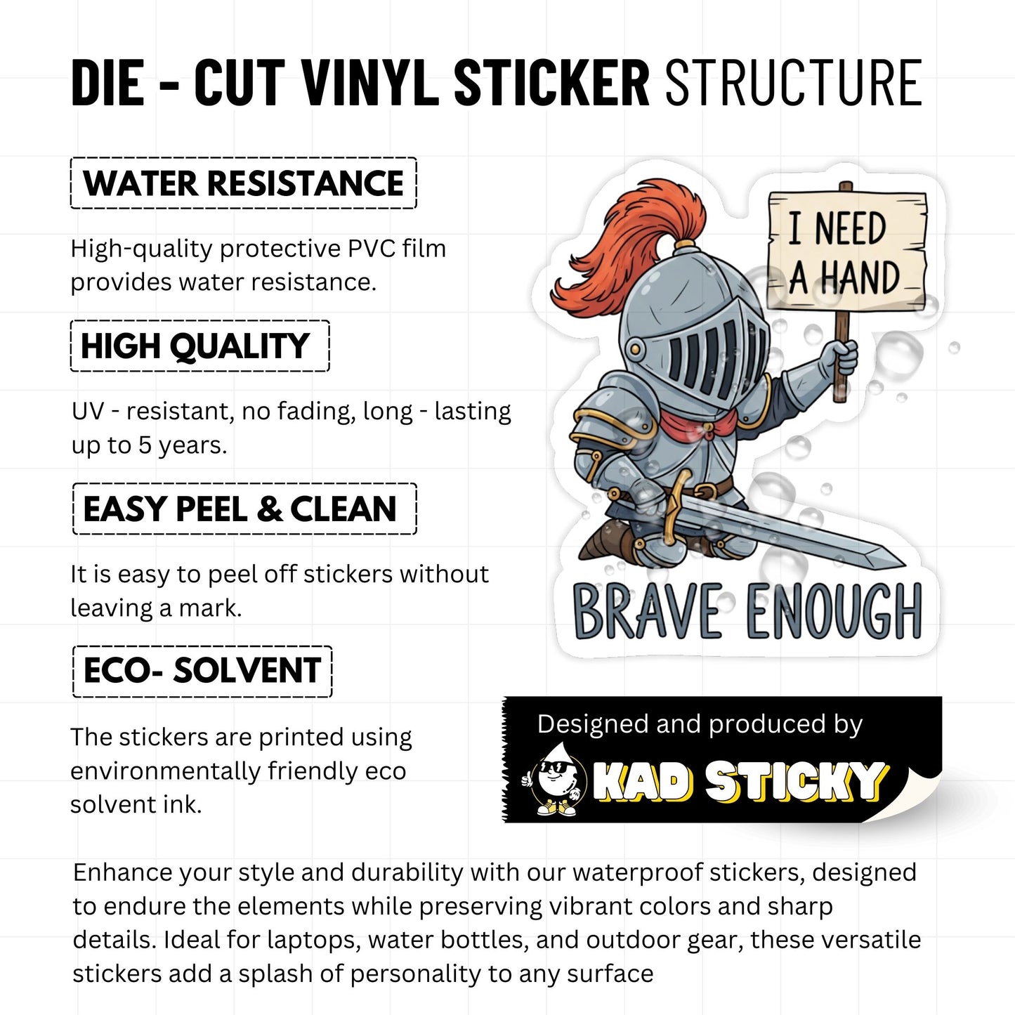 Asking for Help is Brave Mental Health Sticker - Knight Decal