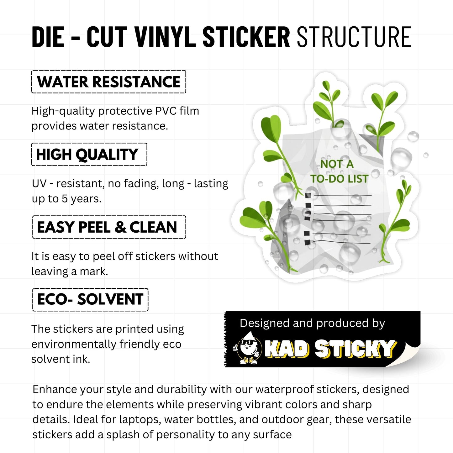 Self-Care Water Bottle Sticker - Not My Productivity Sprout Decal