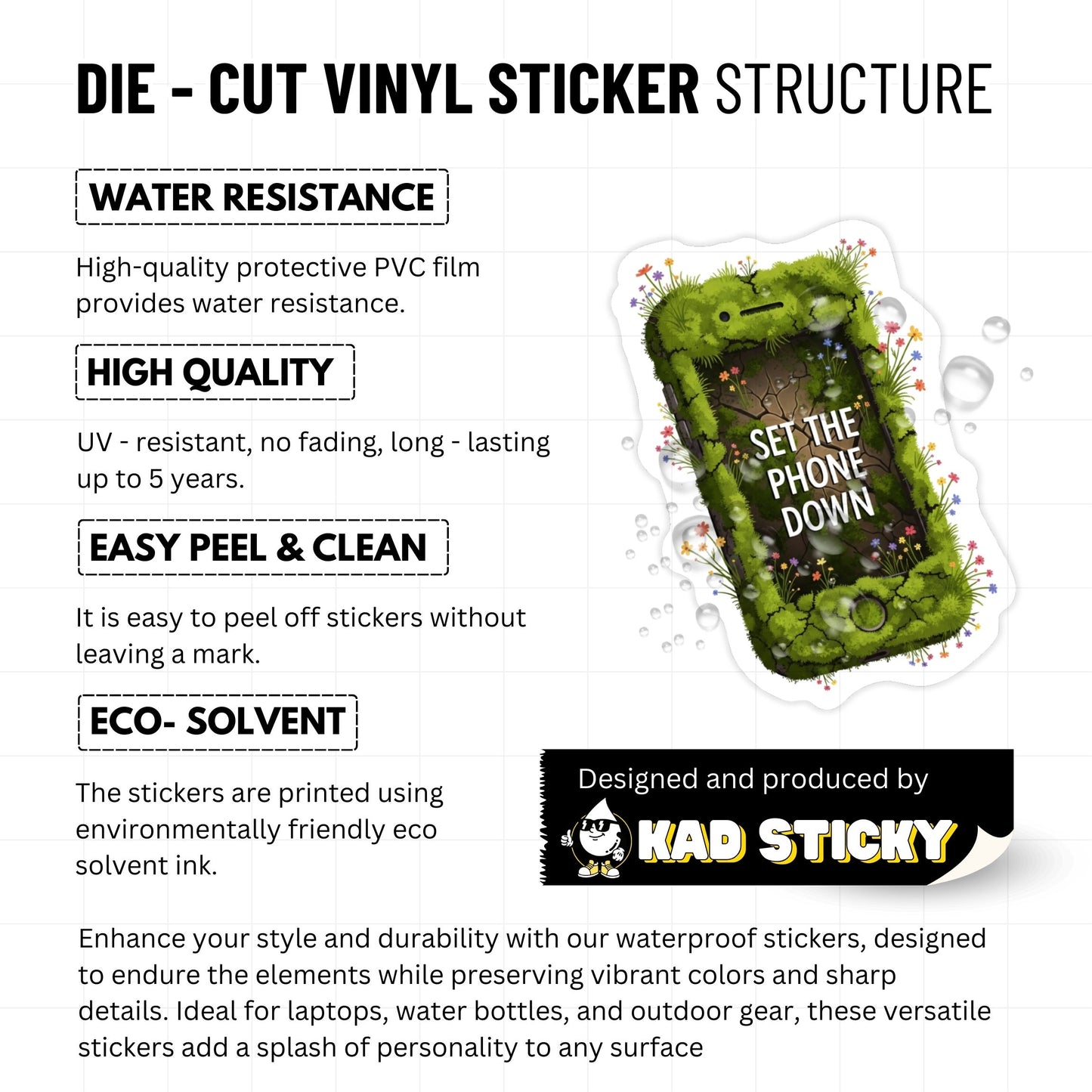 Offline Mental Health Sticker - Nature Core Digital Detox Decal