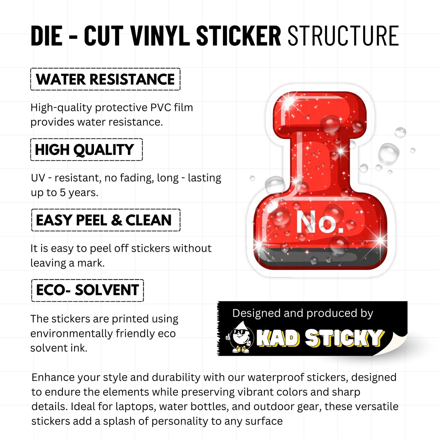 Boundary Setting Sticker - Sparkling Red No Button Decal