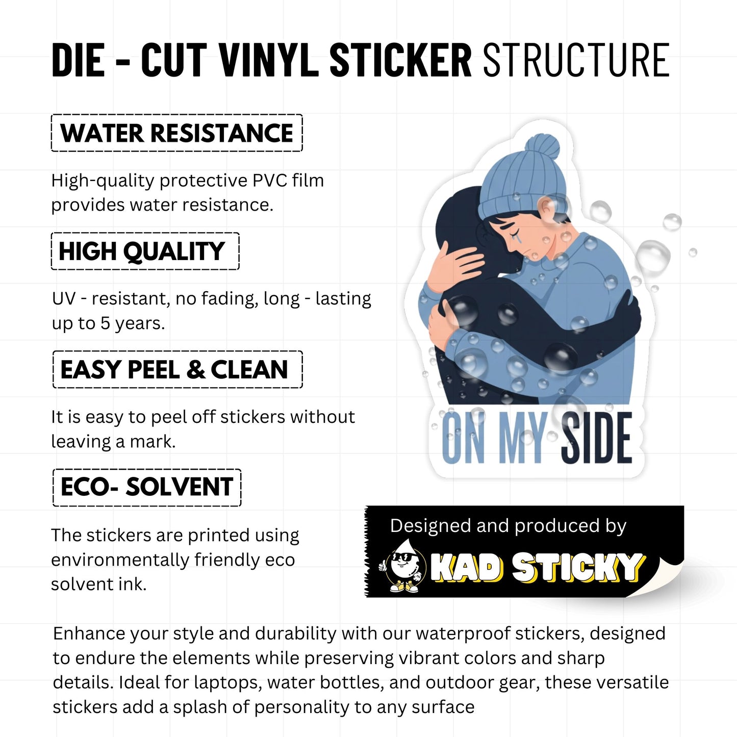 On My Side Self Love Sticker - Mental Health Awareness Decal