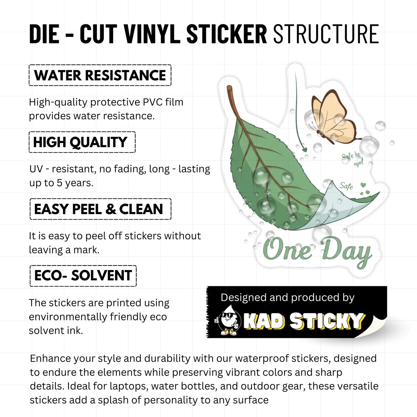 One Day Mental Health Wellness Sticker Butterfly Calendar Decal