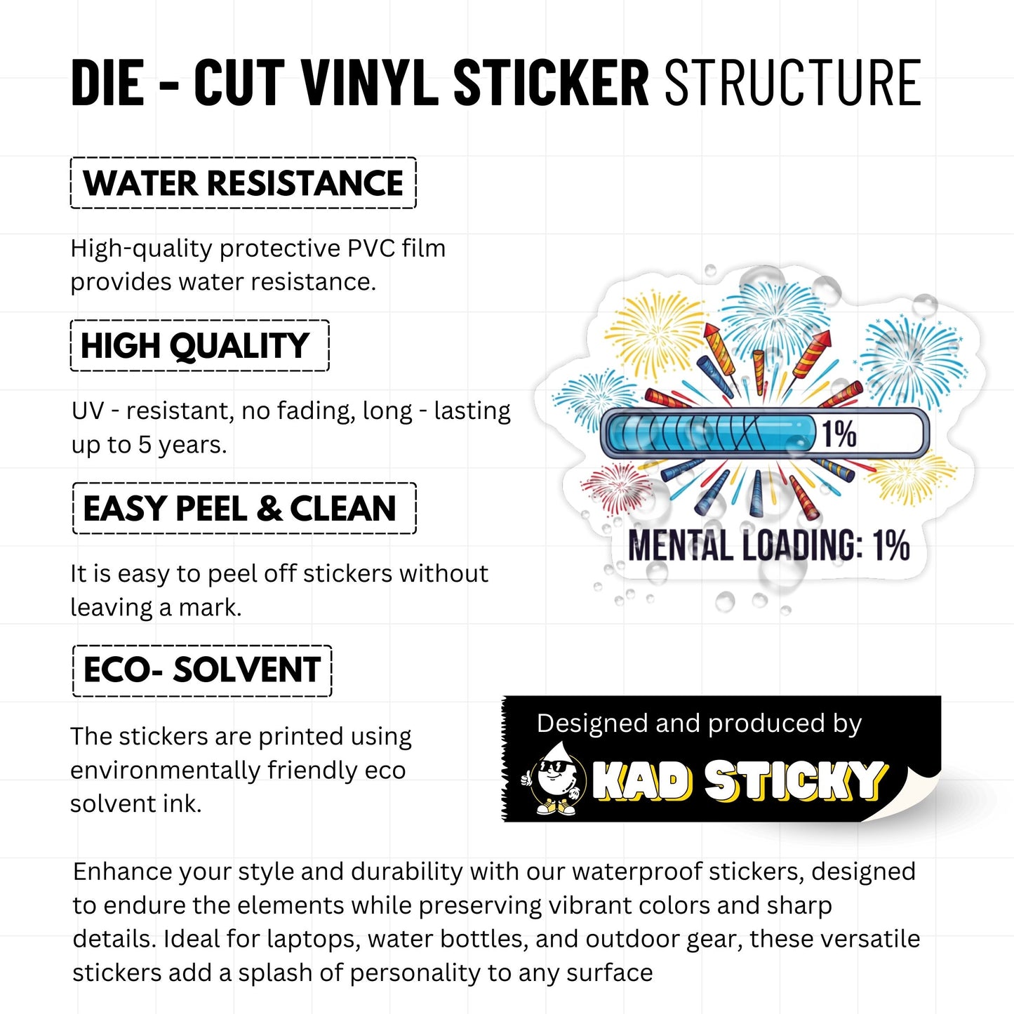 Mental Loading 1% Funny ADHD Sticker - Neurodivergent Tech Decal