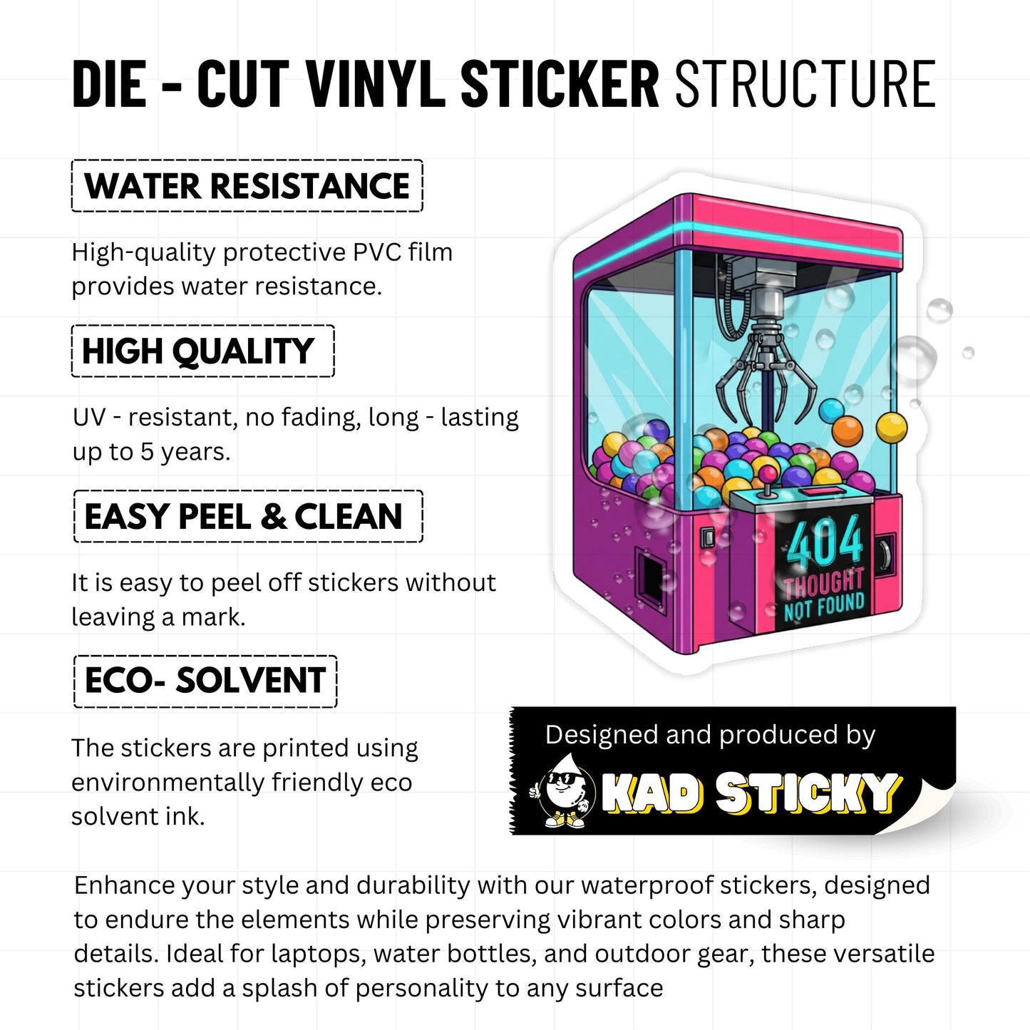 ADHD Sticker - I Have 47 Thoughts Claw Machine Decal