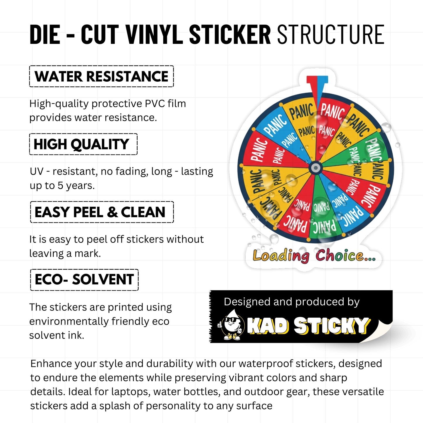 Decision Paralysis Sticker - Loading Choice Panic Wheel Decal