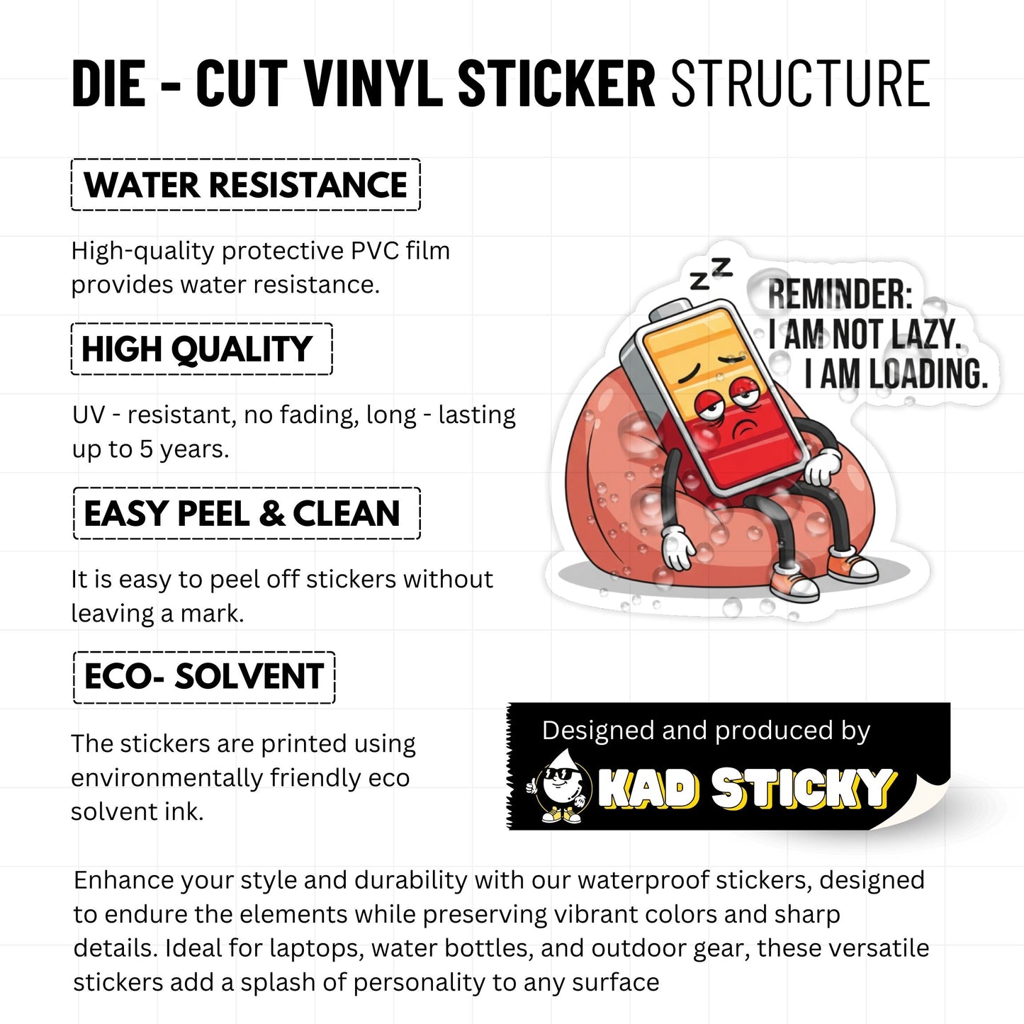 Still Loading ADHD Sticker - Not Lazy Neurodivergent Decal