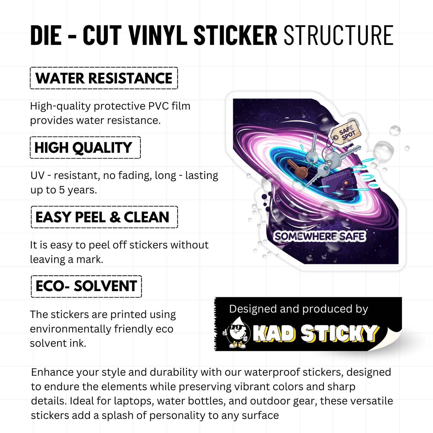 ADHD Humor Sticker - Put It Somewhere Safe Black Hole Decal