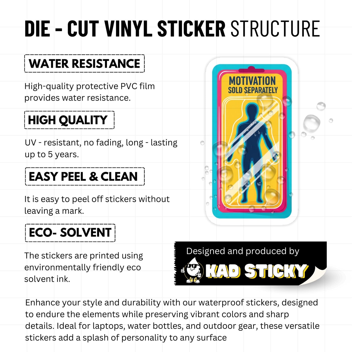 ADHD Motivation Sold Separately Funny Neurodivergent Vinyl Sticker