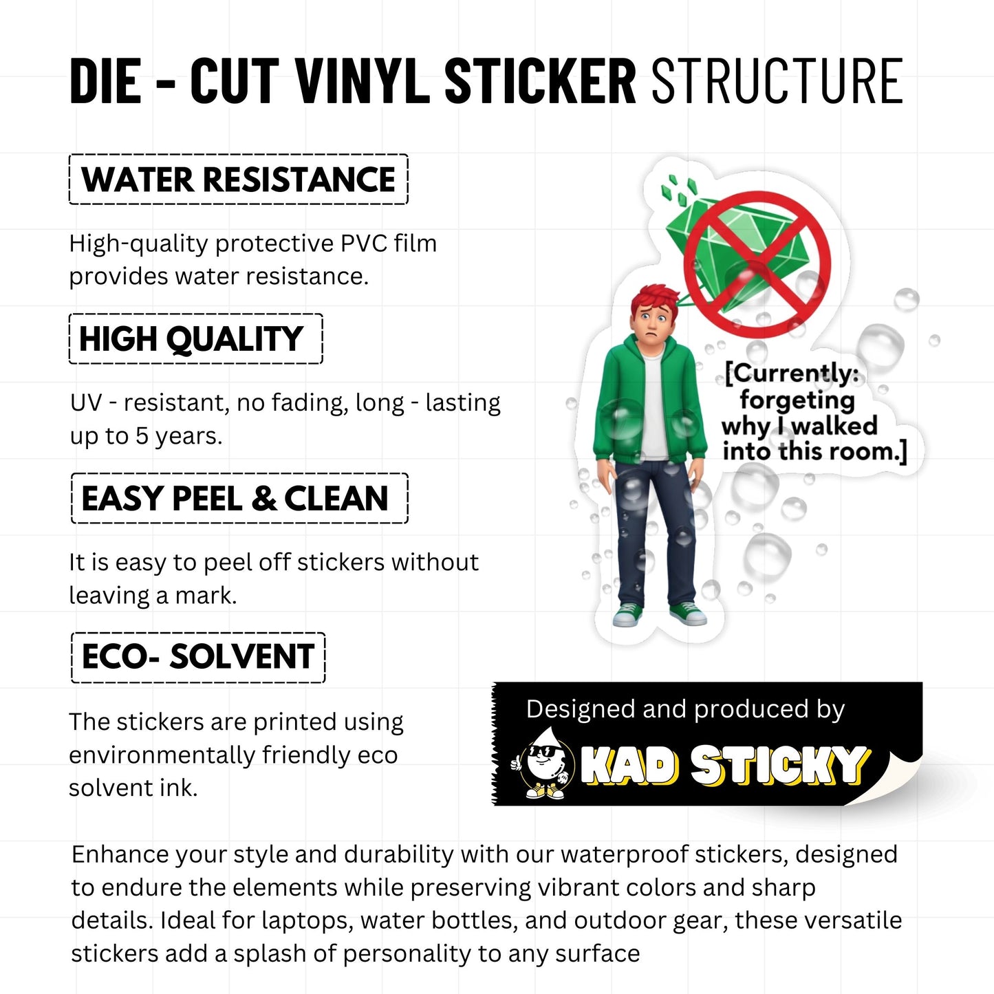 ADHD Humor Sticker Mission Aborted Sim Decal - Matte Vinyl