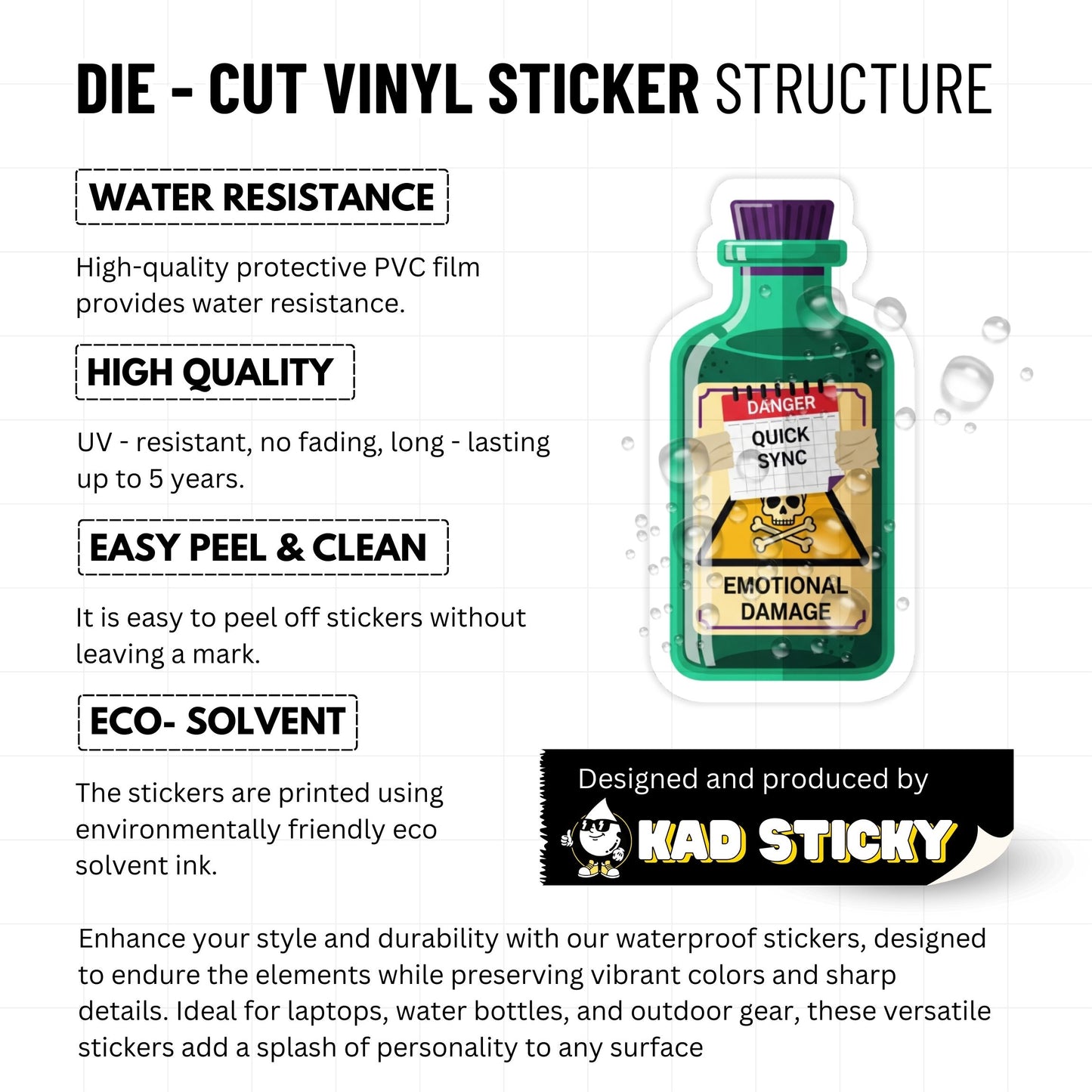 Quick Sync Emotional Damage Corporate Humorous Sticker - Vinyl Decal