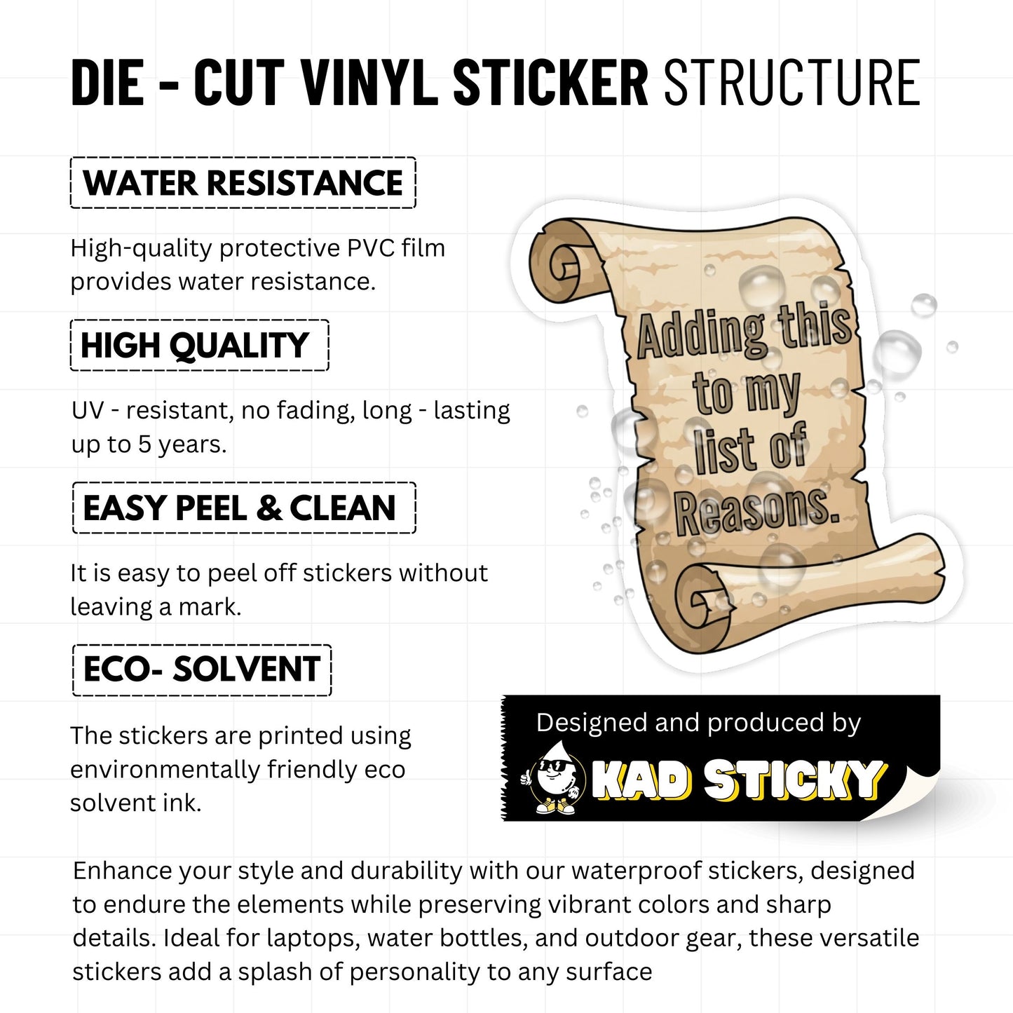 Funny Office Sticker - Adding This To My List Of Reasons Scroll