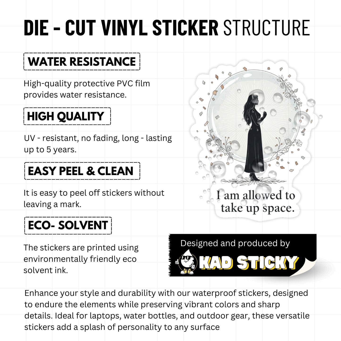 Take Up Space Sticker - Empowerment Silhouette Vinyl Decal