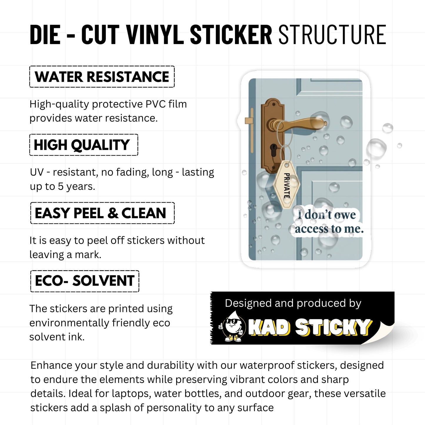 Boundaries Sticker - I Don't Owe Access to Me Motel Tag Vinyl