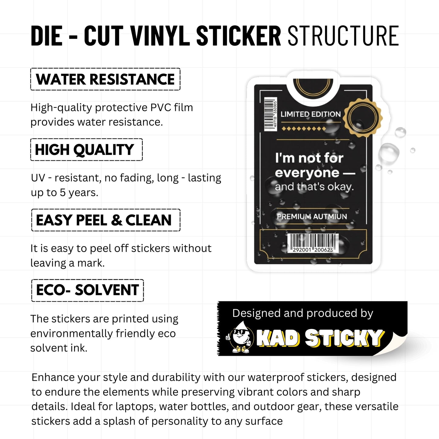 Self-Worth Vinyl Sticker - I'm Not For Everyone Limited Edition