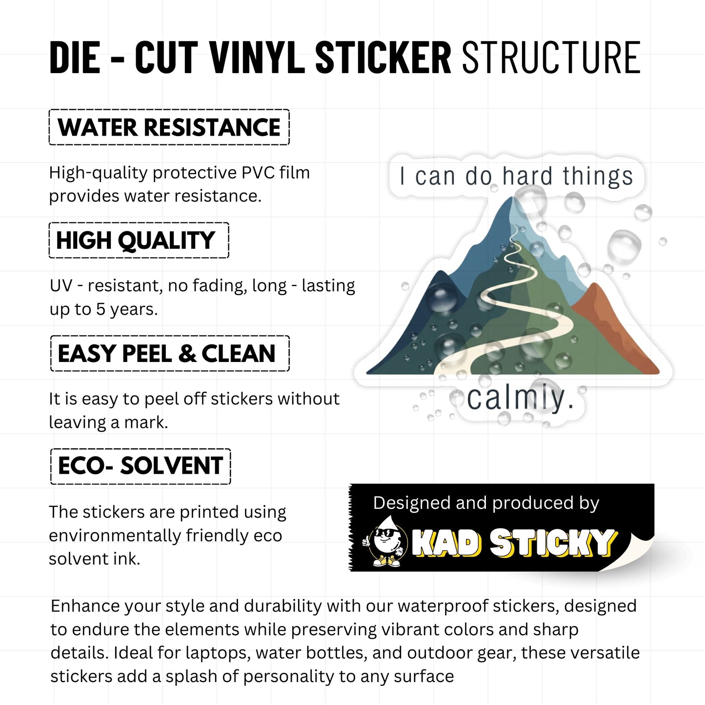 I Can Do Hard Things Empowerment Sticker - Calm Resilience Vinyl