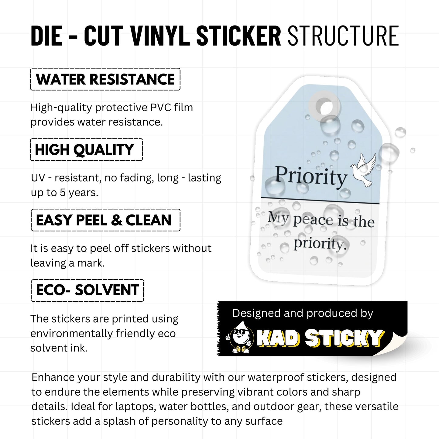 Peace Priority Sticker - Aesthetic My Peace is the Priority Decal