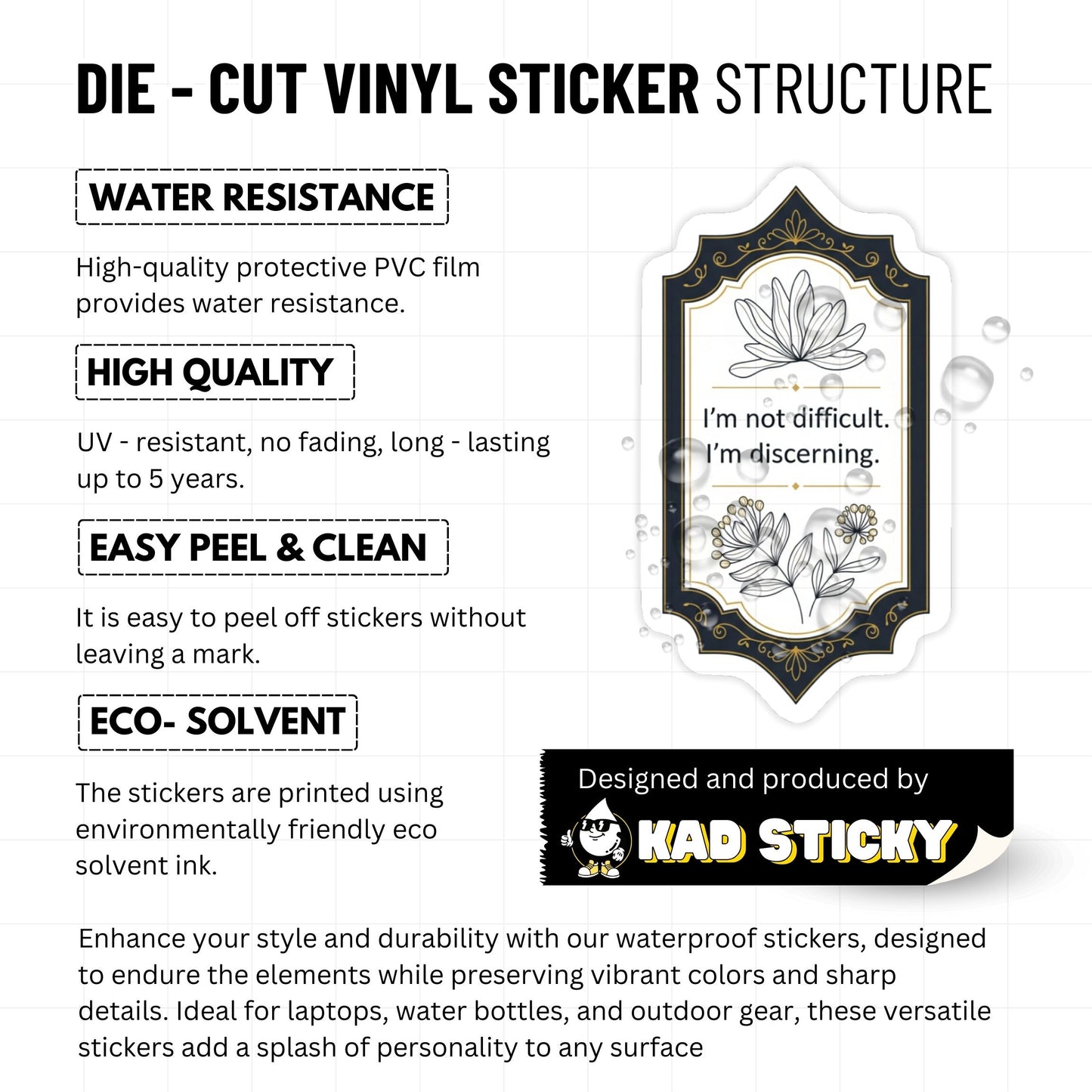 Discerning Woman Empowerment Sticker - Chic Perfume Label Aesthetic