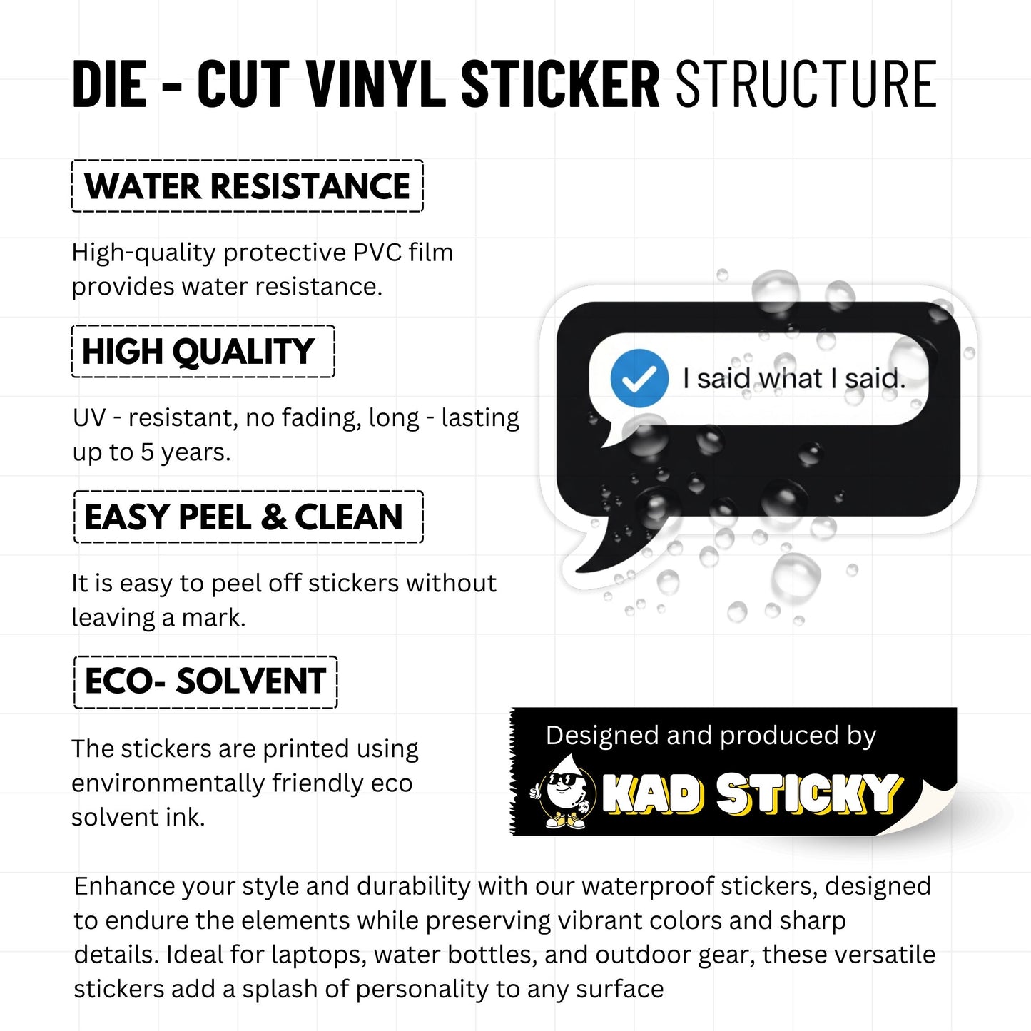 "I Said What I Said" Empowerment Sticker - Minimalist Boundary Decal