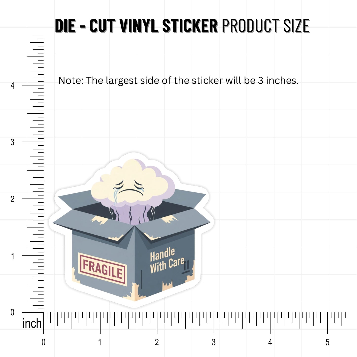 Handle With Care Sarcastic Laptop Sticker - Funny Fragile Cloud Decal