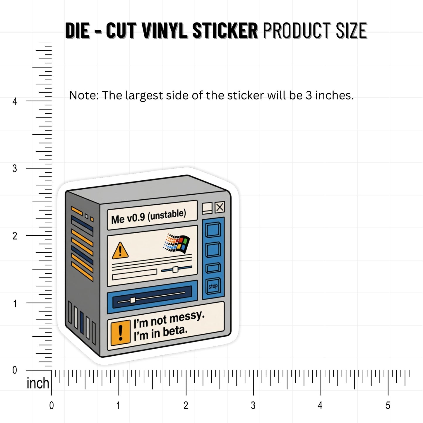 Retro Software Sticker - Funny Beta Version Sarcastic Tech Decal