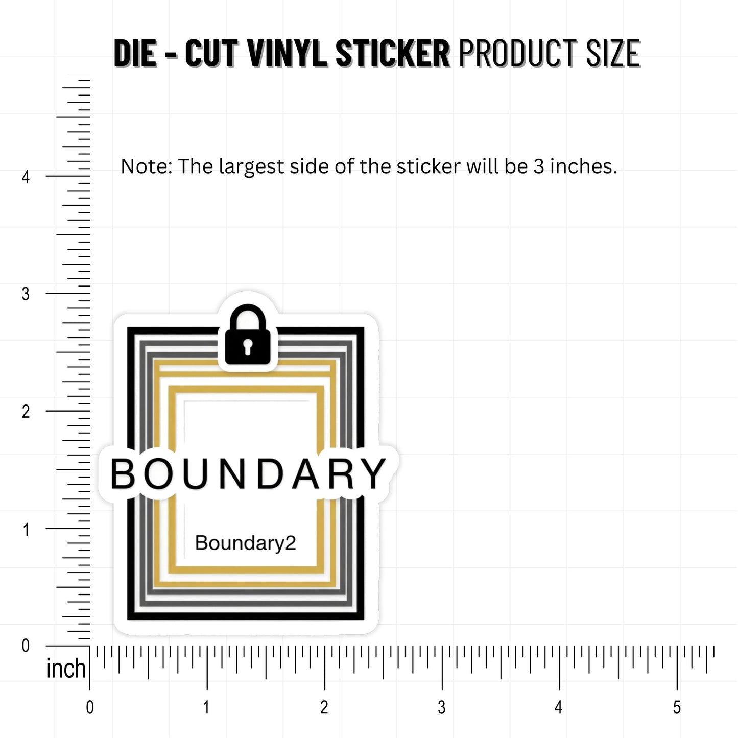 Sarcastic Boundary Sticker - Boundary Squared Minimalist Decal
