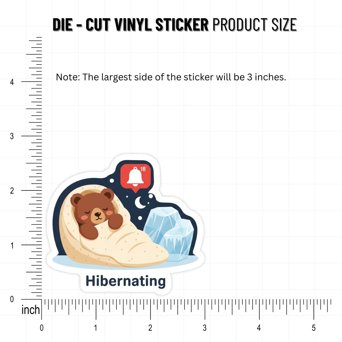 Hibernating Sarcastic Bear Sticker - Funny Introvert Vinyl Decal